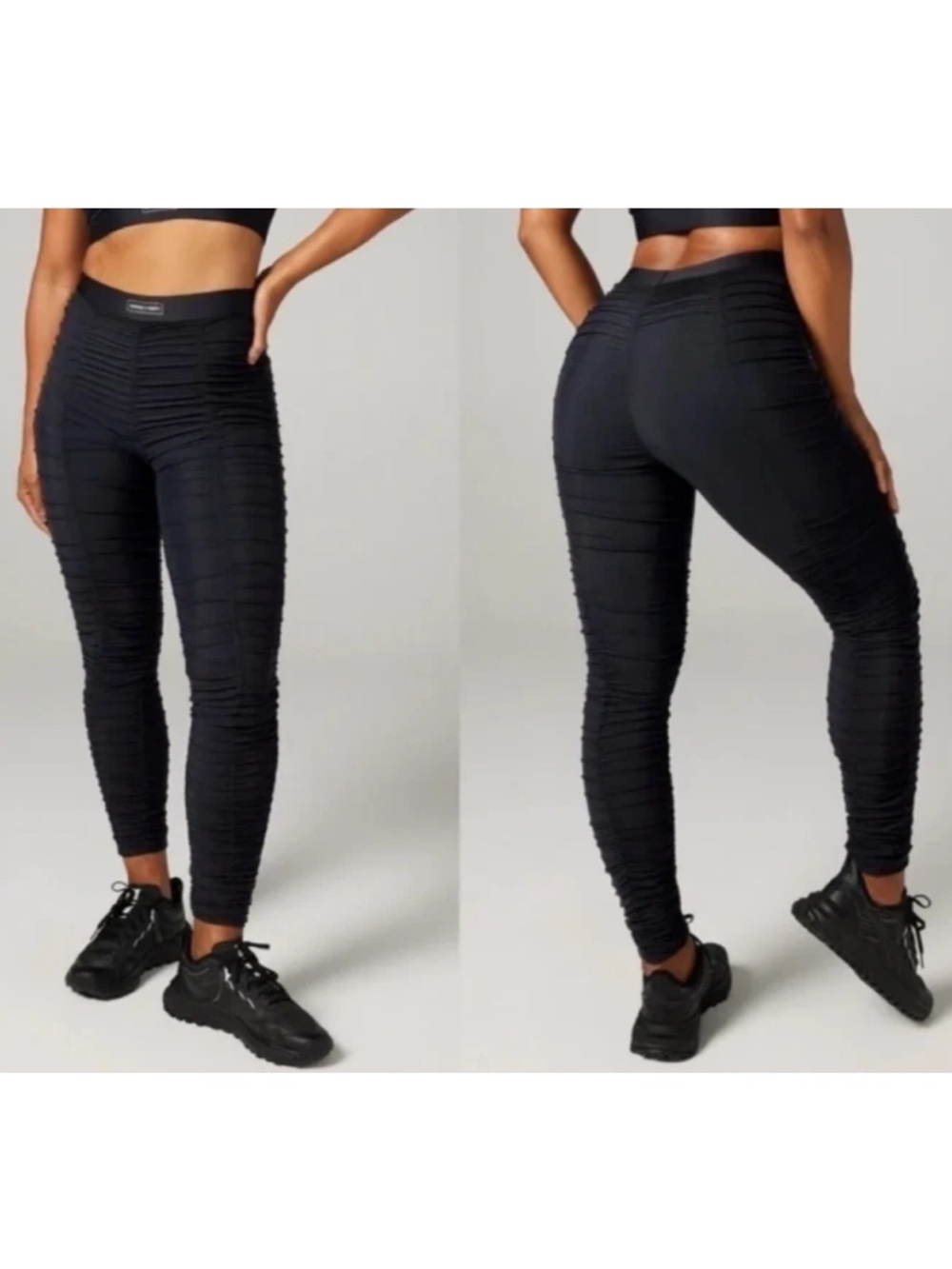 Savage Fenty Sport Sz 1X Ruched Hour High Waisted Leggings Athletic Gym Black